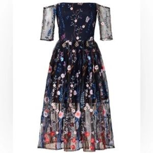 Anthropologie Vone Floral Embroidered Maxi Dress